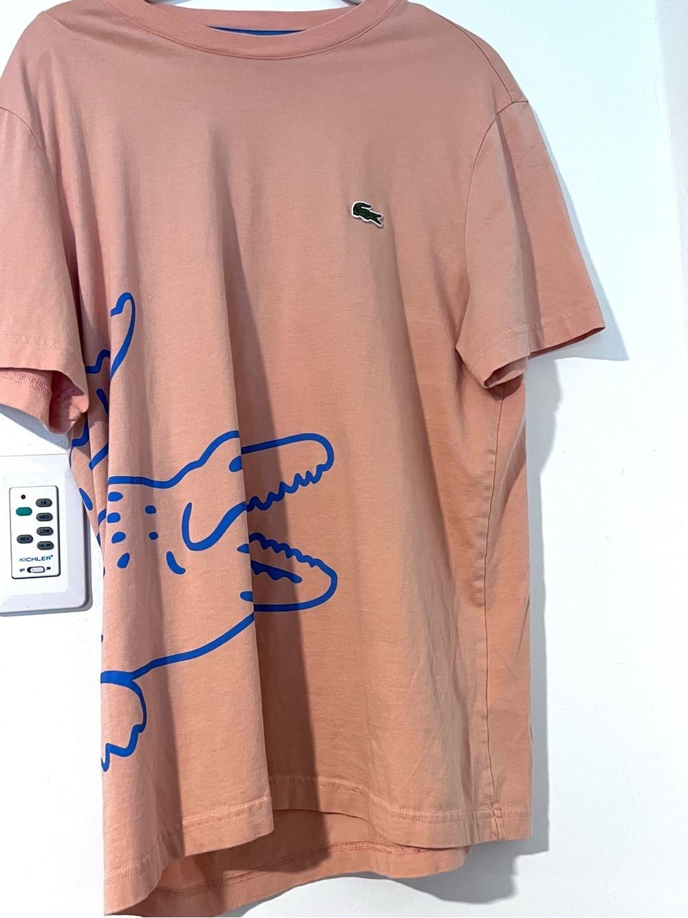Lacoste Men's Crew Neck Crocodile Print Organic Cotton T-Shirt